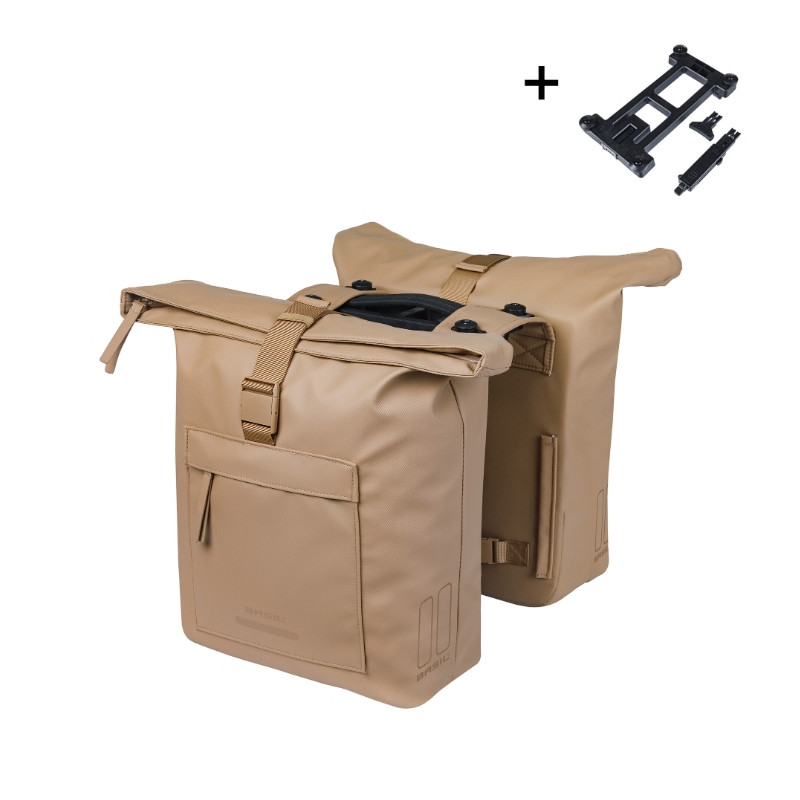 BASIL BROOKLYN TORBA DOUBLE PANNIER BAG MIK, 41L, sand new 2026