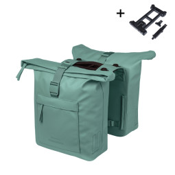 BASIL BROOKLYN TORBA DOUBLE PANNIER BAG MIK, 41L, silvergreen new 2026