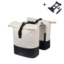 BASIL COVE TORBA DOUBLE PANNIER BAG MIK, 28-32L, off-white/black new 2026