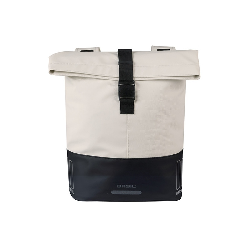 BASIL COVE TORBA DOUBLE PANNIER BAG, 28-32L, off-white/black new 2026