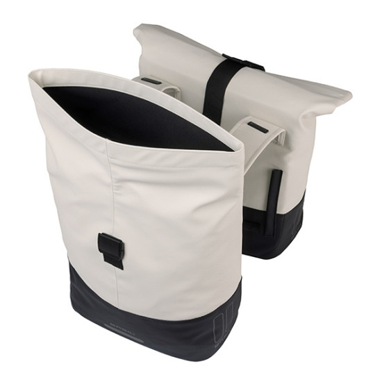 BASIL COVE TORBA DOUBLE PANNIER BAG, 28-32L, off-white/black new 2026