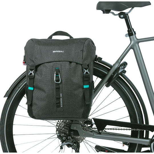 BASIL DISCOVERY 365D TORBA L SINGLE BAG MIK HOOKS, 20L, black melee new 2026