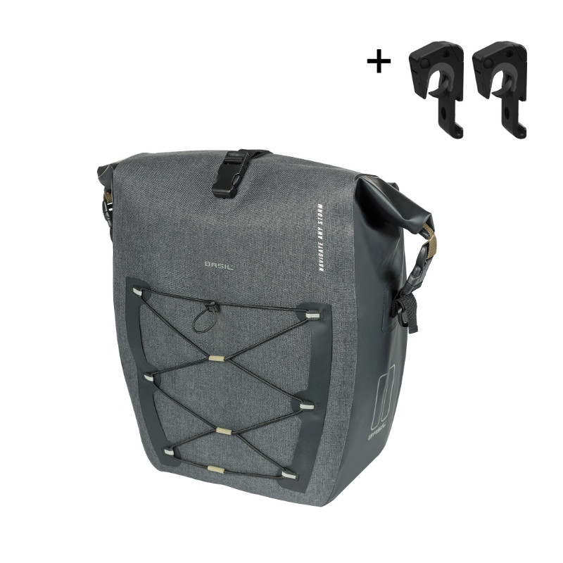 BASIL NAVIGATOR STORM TORBA  M SINGLE BAG MIK HOOKS, 12-15L, black new 2026