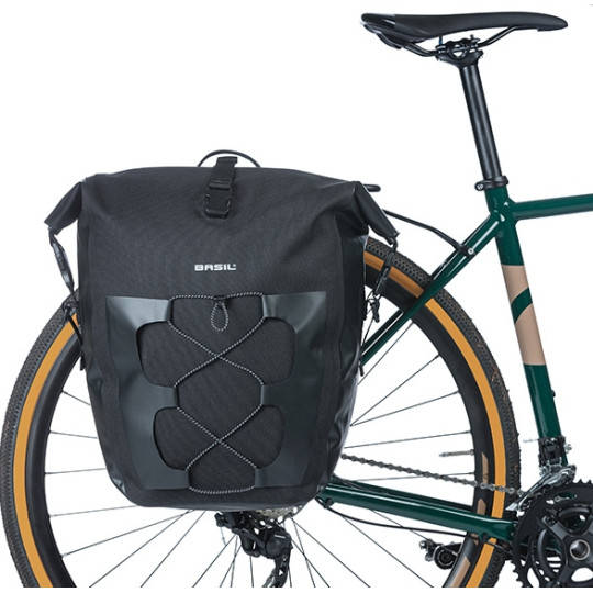 BASIL NAVIGATOR WATERPROOF TORBA L SINGLE BAG MIK HOOKS, 25-31L, black new 2026