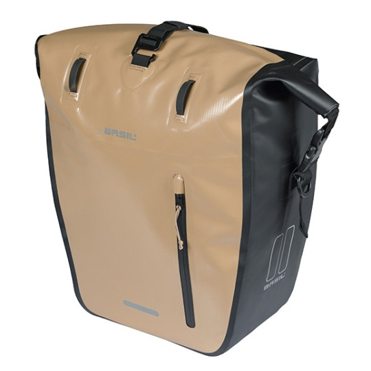 BASIL RIVO TORBA L SINGLE BAG TARAPAULIN, MIK HOOKS, 25-31L, sand/black new 2026
