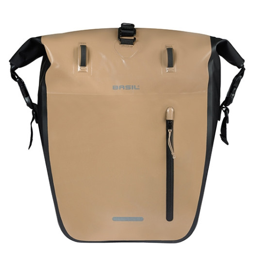 BASIL RIVO TORBA L SINGLE BAG TARAPAULIN, MIK HOOKS, 25-31L, sand/black new 2026