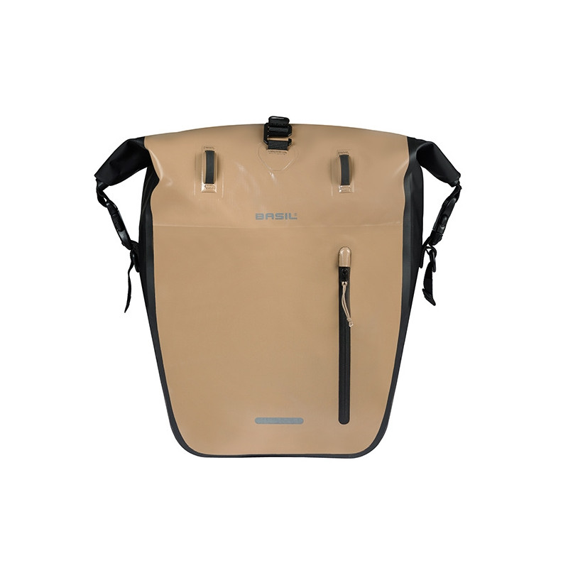 BASIL RIVO TORBA L SINGLE BAG TARAPAULIN, MIK HOOKS, 25-31L, sand/black new 2026