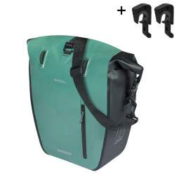 BASIL RIVO TORBA L SINGLE BAG TARAPAULIN, MIK HOOKS, 25-31L, silvergreen/black new 2026
