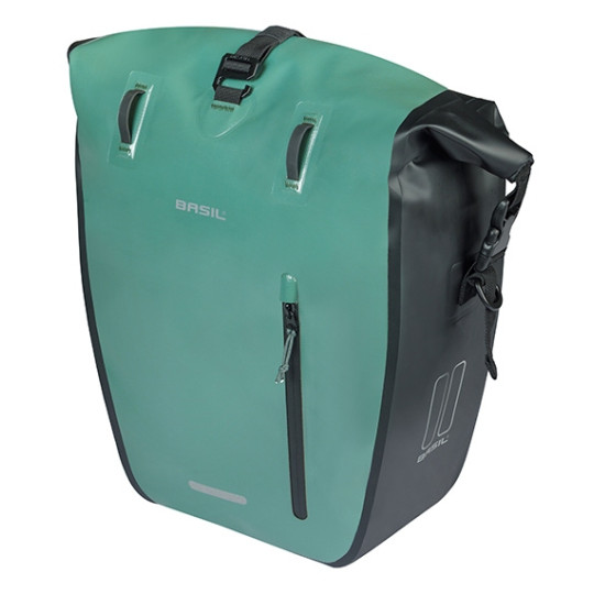 BASIL RIVO TORBA L SINGLE BAG TARAPAULIN, MIK HOOKS, 25-31L, silvergreen/black new 2026