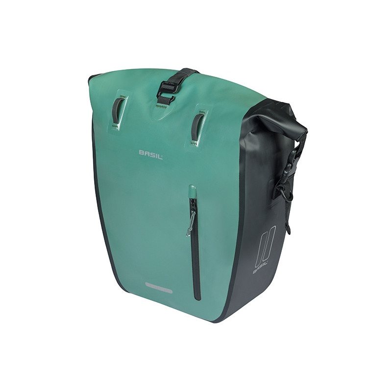 BASIL RIVO TORBA L SINGLE BAG TARAPAULIN, MIK HOOKS, 25-31L, silvergreen/black new 2026