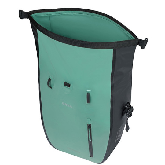 BASIL RIVO TORBA L SINGLE BAG TARAPAULIN, MIK HOOKS, 25-31L, silvergreen/black new 2026