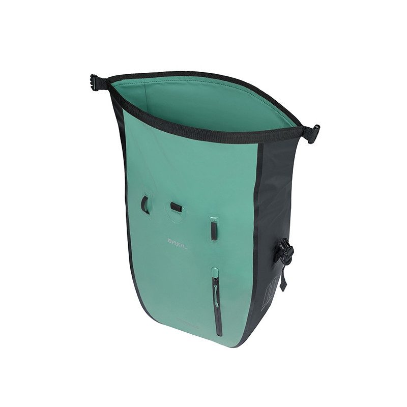BASIL RIVO TORBA L SINGLE BAG TARAPAULIN, MIK HOOKS, 25-31L, silvergreen/black new 2026