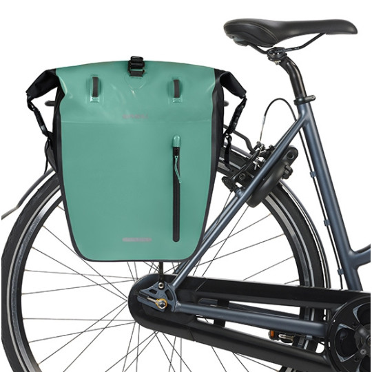 BASIL RIVO TORBA L SINGLE BAG TARAPAULIN, MIK HOOKS, 25-31L, silvergreen/black new 2026