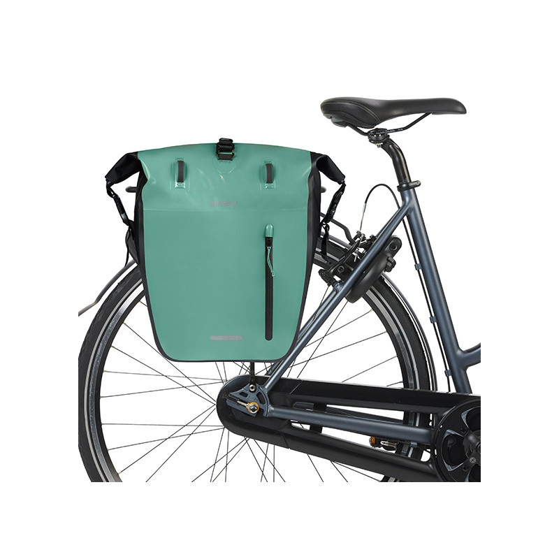 BASIL RIVO TORBA L SINGLE BAG TARAPAULIN, MIK HOOKS, 25-31L, silvergreen/black new 2026