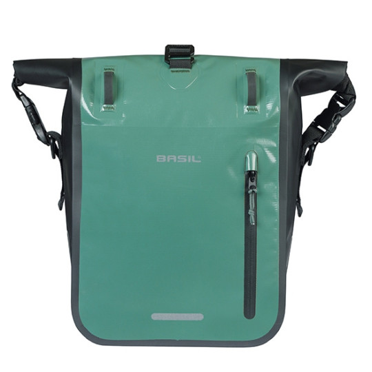 BASIL RIVO TORBA M SINGLE BAG TARAPAULIN, MIK HOOKS, 12-15L, silvergreen/black new 2026