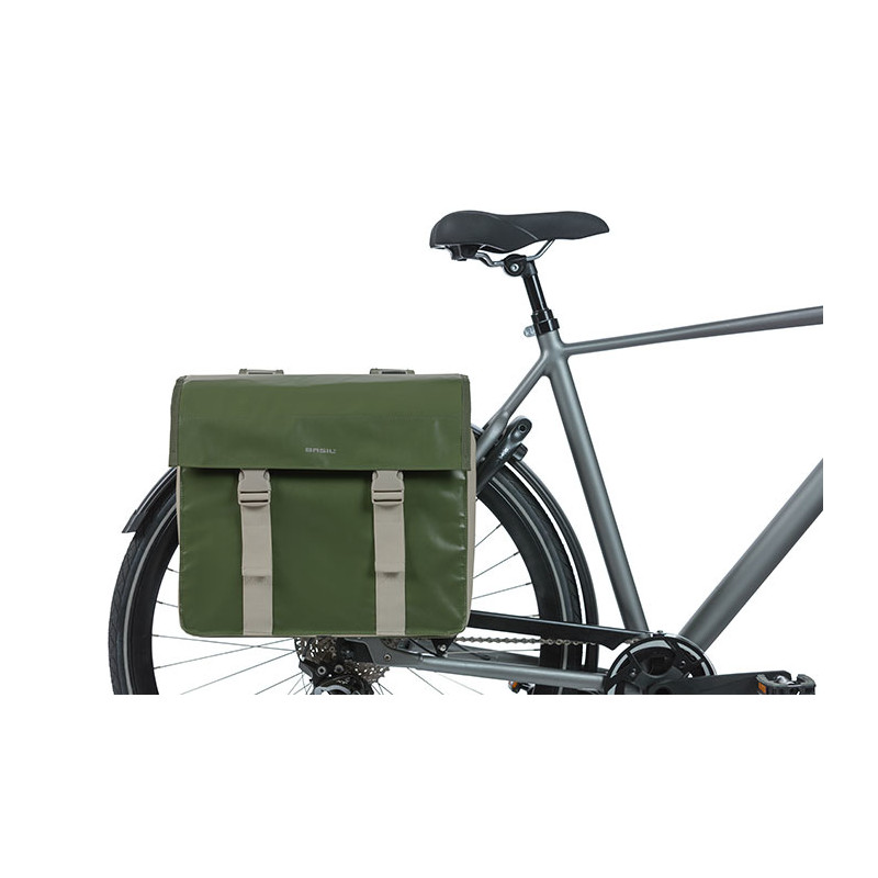 BASIL URBAN LOAD TORBA DOUBLE BAG, green/sand MIK.com