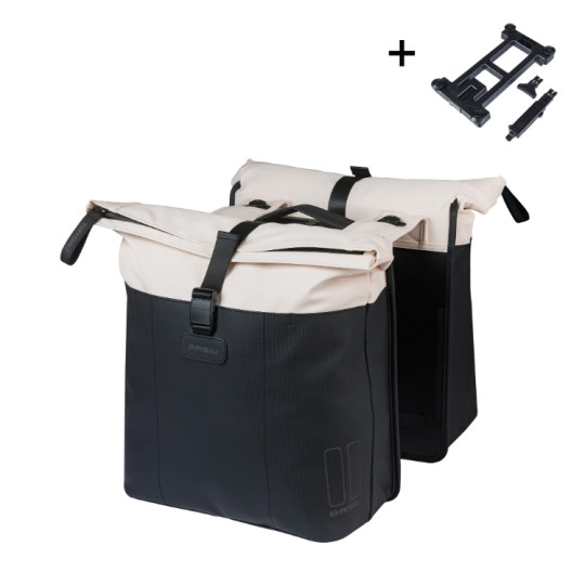 BASIL VIVE TORBA DOUBLE PANNIER BAG MIK, 28-35, off-white/black new 2026