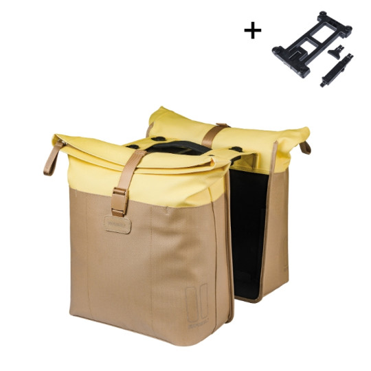 BASIL VIVE TORBA DOUBLE PANNIER BAG MIK, 28-35, sand/yellow new 2026